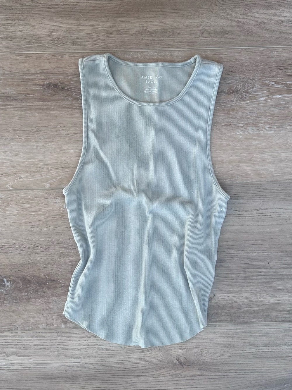 American Eagle Outfitters Sage Green Ribbed Scoop Neck Tank